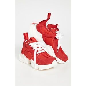 Unravel Project Double Tongue Sneakers  In Red Size 6